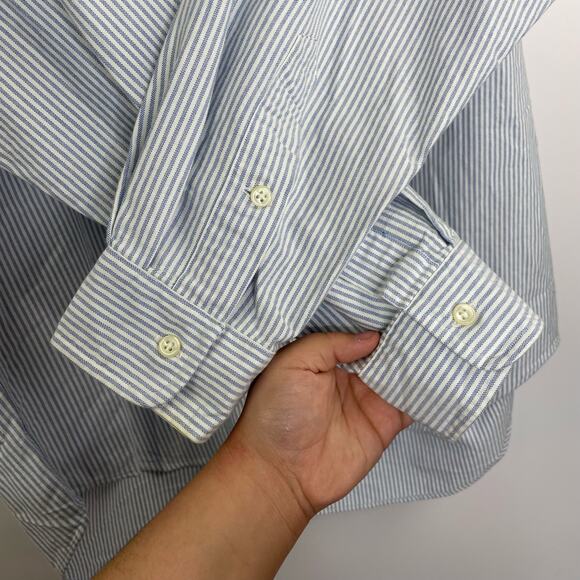 Ralph Lauren Blaire 100% Cotton stripped LS button up men's shirt size Large - Picture 6 of 15